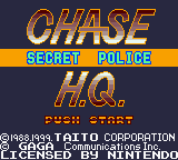 Chase HQ Secret Police title screen for GameBoy Color